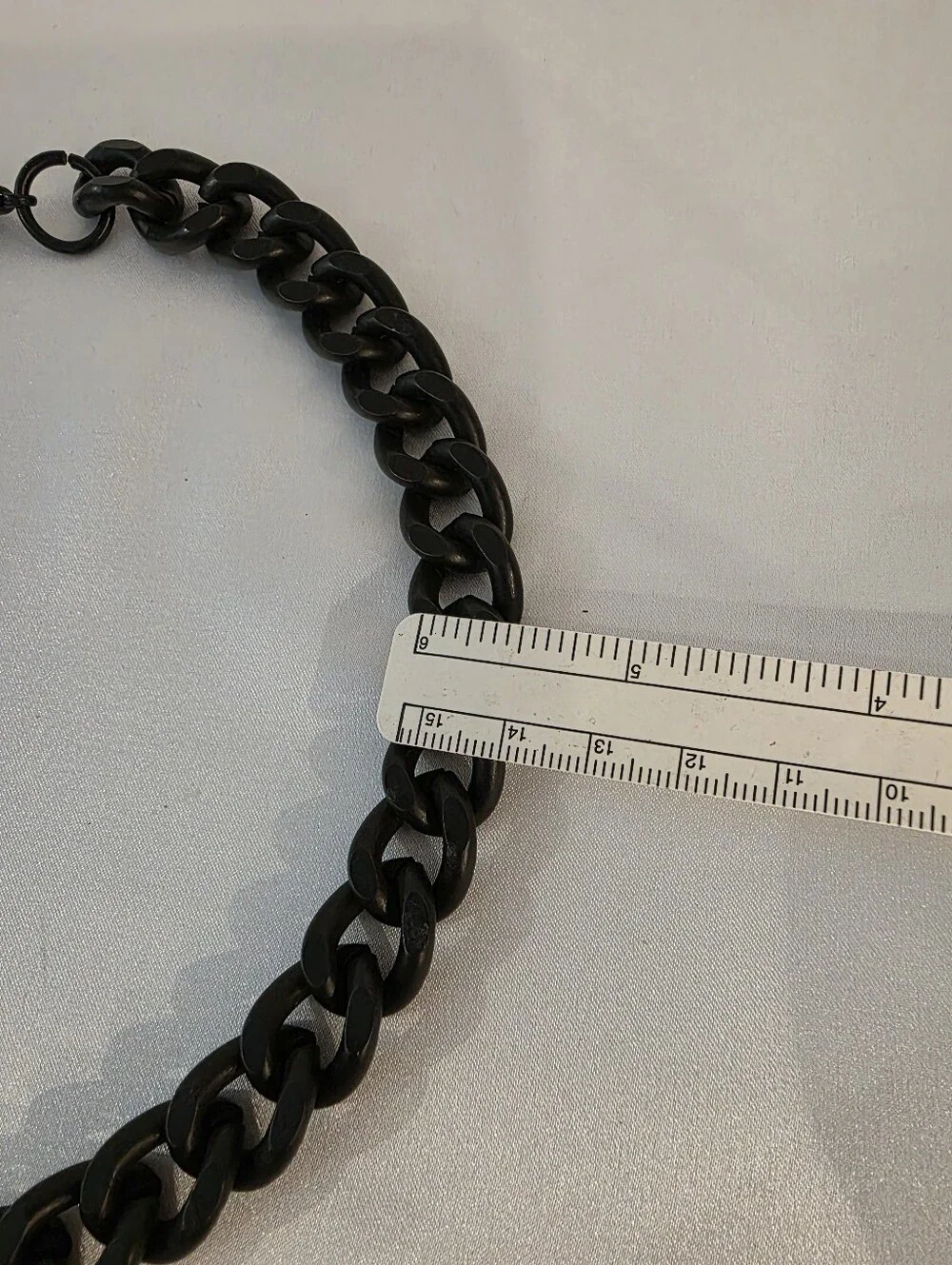 Black stainless steel, 1cm Thick Heavy & chunky chain necklace, Unique, 17